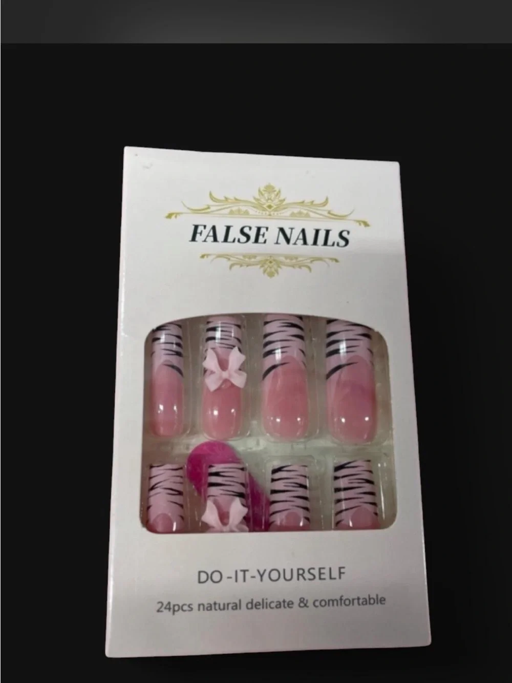Pink Zebra Print Press-On Nail Set